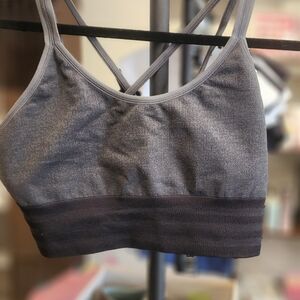 Adidas Gray Cross-Back Sports Bra